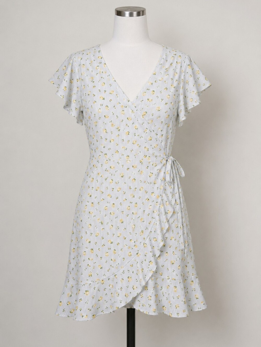 LOFT Floral Wrap-Style Midi Dress